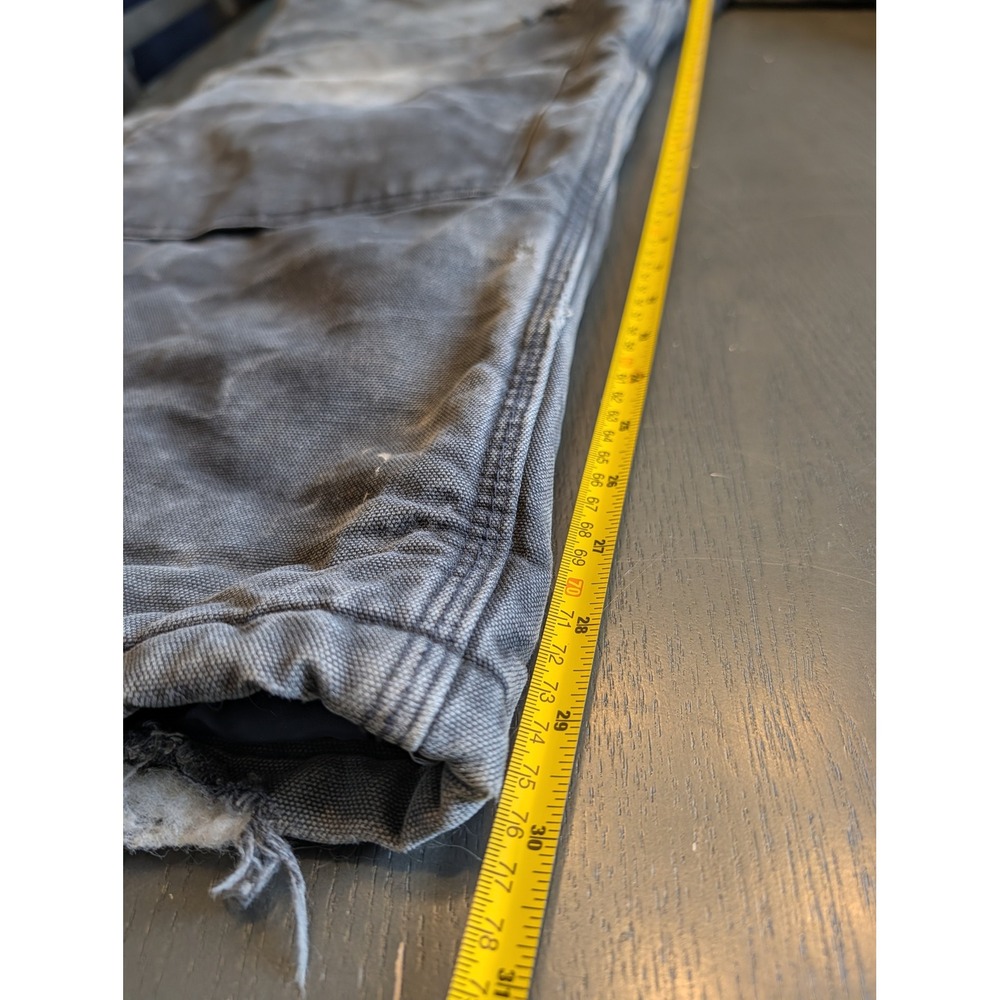 Vtg Carhartt Black Duck Insulated Overalls Double Knee 48-50 Distressed Workwear - Picture 5 of 16